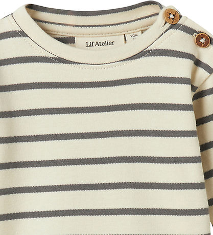 Lil' Atelier Bodysuit l/s - NbmLimia - Turtledove/Poppy SEED