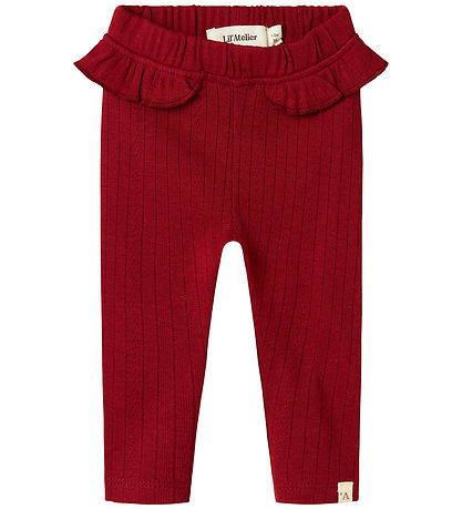 Lil' Atelier Leggings - Rib - NbfRachel - Red Dahlia