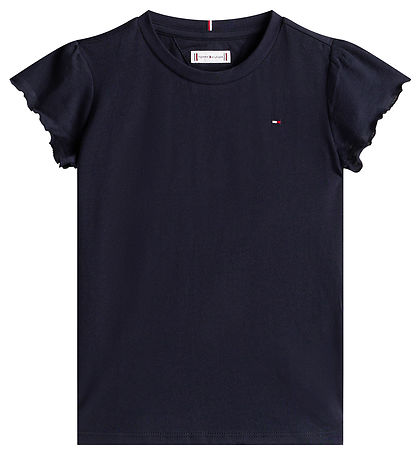 Tommy Hilfiger Stuttermabolur - Essential Ruffle - Desert Sky Bl