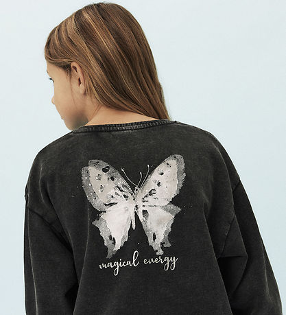 Name It Sweatshirt - NkfLiva - Black w. Print