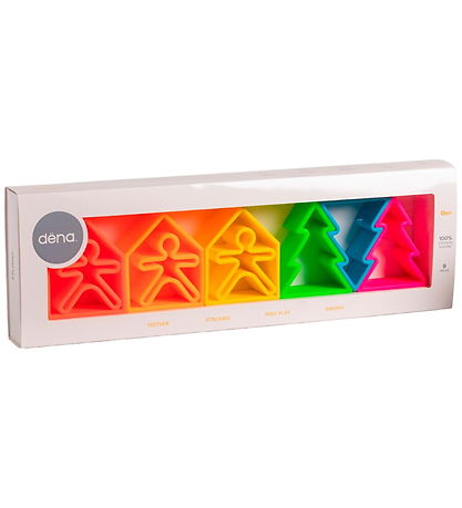 Dëna Þroskaleikfang - Sílikon - 9 Partar - Neon