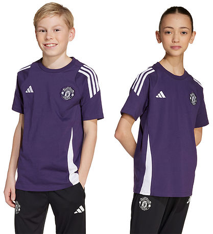adidas Performance Stuttermabolur - Manchester United - Fjólublá