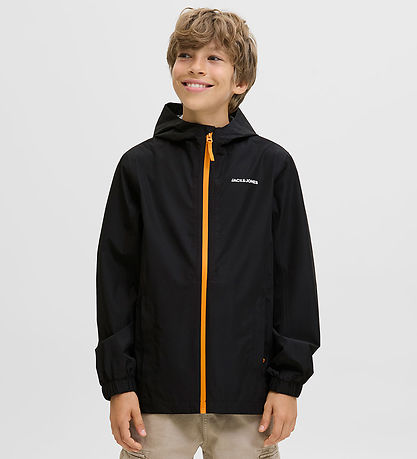 Jack & Jones Regnjakki - PE - JjefLynn - Svart/Dark Cheddar Zipp