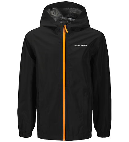 Jack & Jones Regnjakki - PE - JjefLynn - Svart/Dark Cheddar Zipp