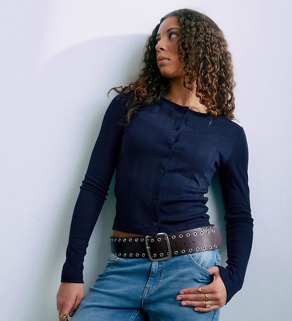 Grunt Cardigan - GrPrat - Navy m. Pointelle