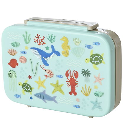 Rice Lunchbox - 6 Rum - Ocean Print - Blue