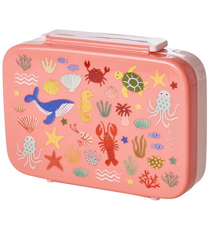 Rice Lunchbox - 6 Rum - Ocean Print - Coral
