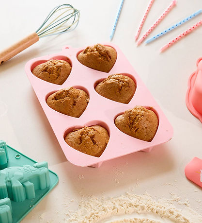 Rice Cake pan - Silicone - Pink w. Hearts
