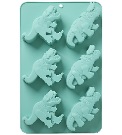 Rice Cake mold - Silicone - Mint w. Dinosaurs