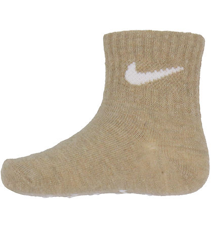 Nike Socks - 4-Pack - Non-Slip - Pale Ivory Heather