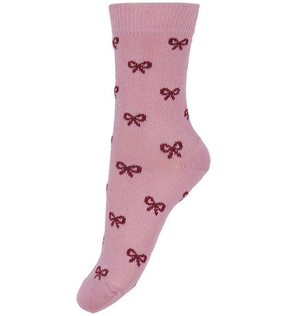 Fuzzies Socken - 2er-Pack - Rose m. Rote Schleifen