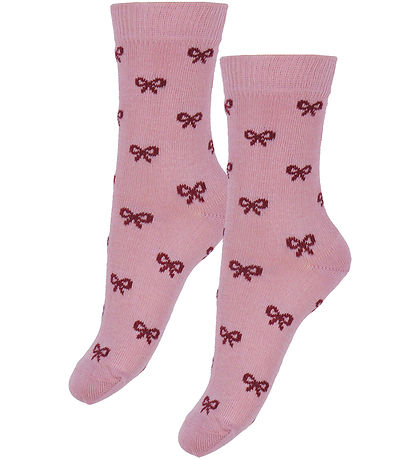 Fuzzies Socken - 2er-Pack - Rose m. Rote Schleifen