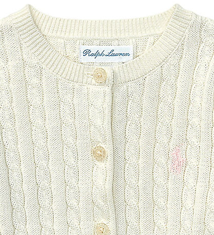 Polo Ralph Lauren Cardigan - Prjónað - Mini Kapall - Hlýr White