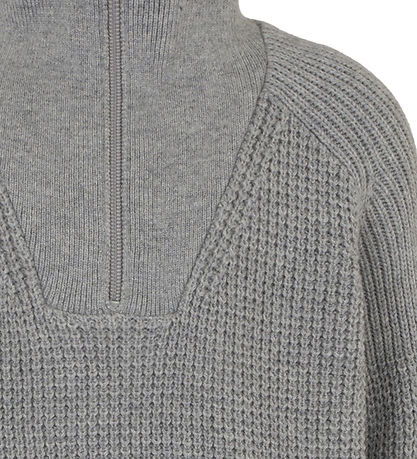 Emporio Armani Blouse w. Zipper - Knitted - Grey Melange