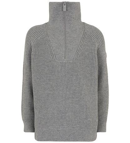Emporio Armani Blouse w. Zipper - Knitted - Grey Melange