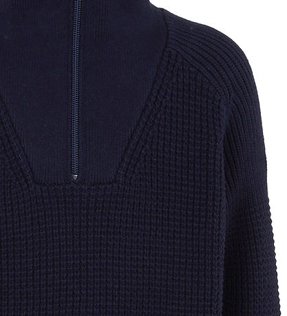 Emporio Armani Blouse w. Zipper - Knitted - Navy