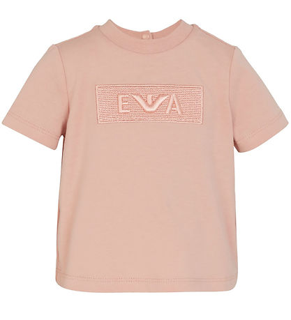 Emporio Armani Stuttermabolur - Mahogany Rose M. Útsaumur
