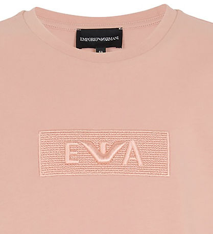 Emporio Armani Stuttermabolur - Mahogany Rose M. Útsaumur