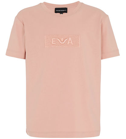 Emporio Armani Stuttermabolur - Mahogany Rose M. Útsaumur