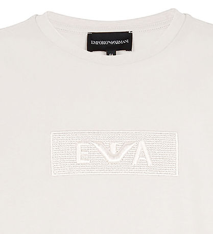 Emporio Armani Stuttermabolur - Off White M. Útsaumur