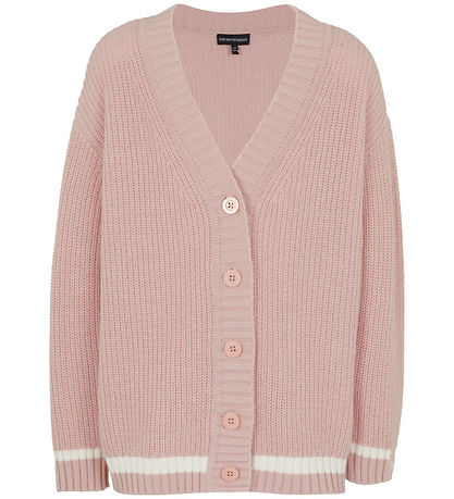 Emporio Armani Cardigan - Knitted - Burnished Lilac w. White