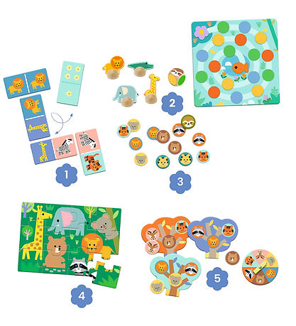 Djeco Game - 5 Game - Wild Animals