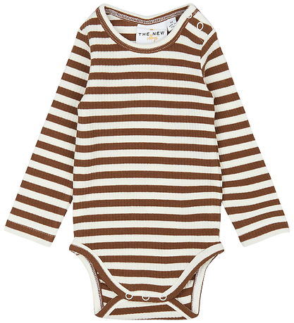 The New Bodysuit l/s - Rib - TnsbFro - Toffee Striped
