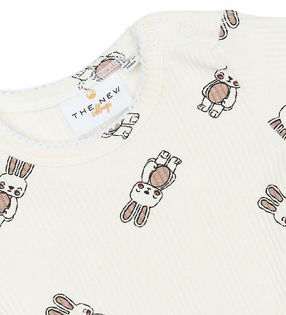 The New Bodysuit l/s - Rib - TnsbPippa - Cloud Dancer AOP