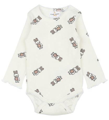 The New Bodysuit l/s - Rib - TnsbPippa - Cloud Dancer AOP