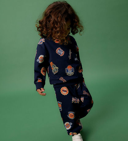 Name It Sweatshirt - NmmLeland - Navy Blazer w. Print