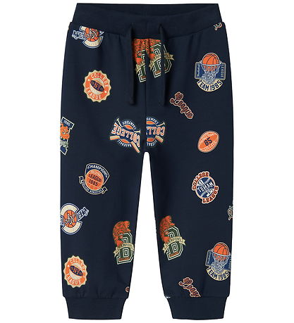 Name It Sweatpants - NmmLeland - Navy Blazer w. Print