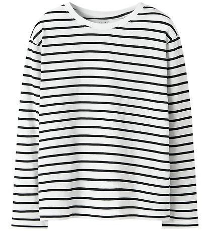 Name It Bluse - NkfLeslie - Black/Bright White m. Streifen