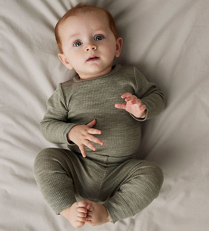 Name It Leggings - Wool - Rib - Noos - NbnWax - Dried Sage