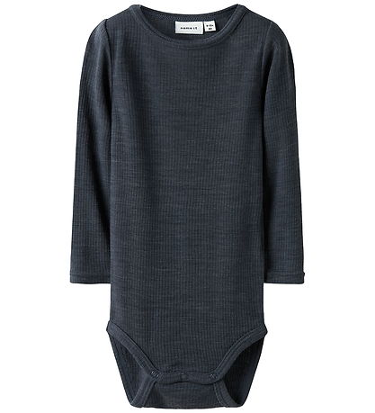 Name It Bodysuit l/s - Wool - Rib - Noos - NbnWax - Ombre Blue