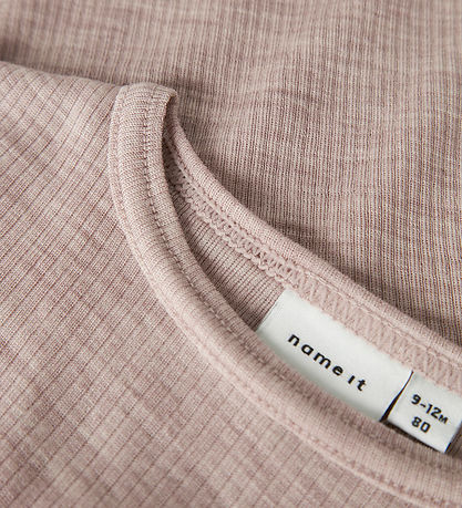 Name It Bodysuit l/s - Wool - Rib - Noos - NbnWax - Shadow Gray