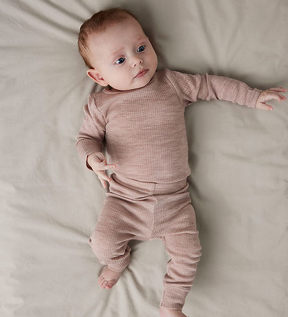 Name It Bodysuit l/s - Wool - Rib - Noos - NbnWax - Shadow Gray