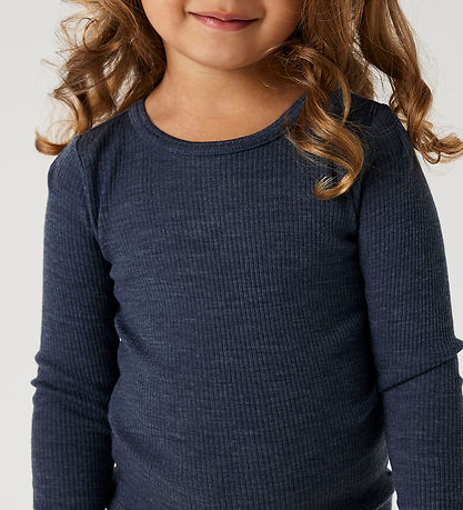 Name It Blouse - Wool - Rib - Noos - NmnWax - Ombre Blue
