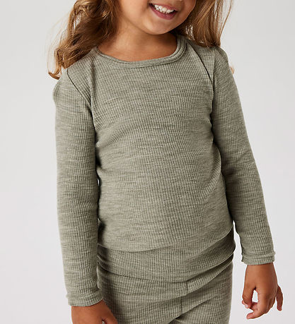 Name It Bluse - Wolle - Rib - Noos - NmnWax - Getrocknet Sage