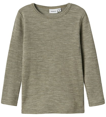 Name It Bluse - Wolle - Rib - Noos - NmnWax - Getrocknet Sage