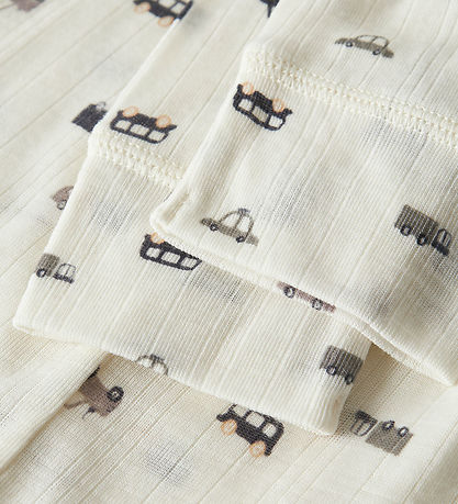 Name It Leggings - Wool - Noos - NmmWang - Snow White/Small Cars