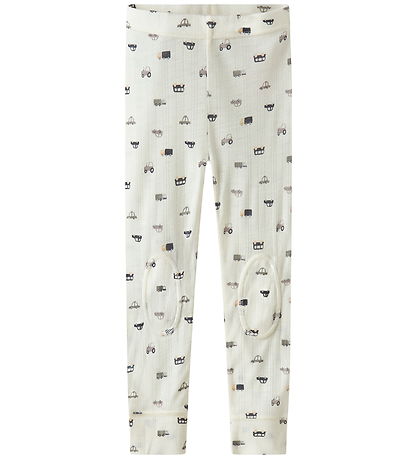 Name It Leggings - Wool - Noos - NmmWang - Snow White/Small Cars