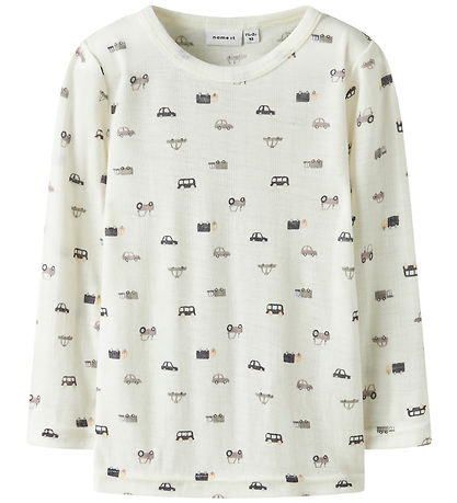 Name It Blouse - Wool - Noos - NmmWang - Snow White/Small Cars