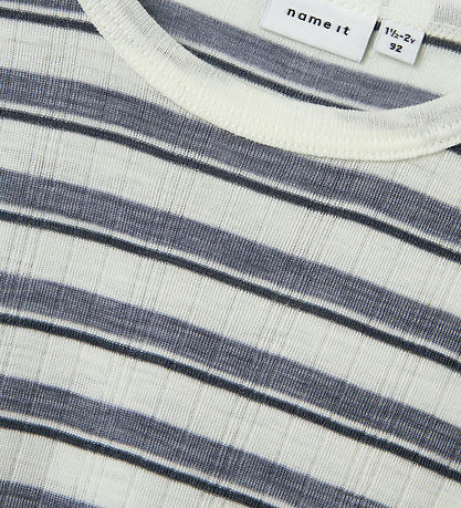 Name It Bluse - Wolle - Noos - NmmWang - Folkstone Grey/Snow Whi