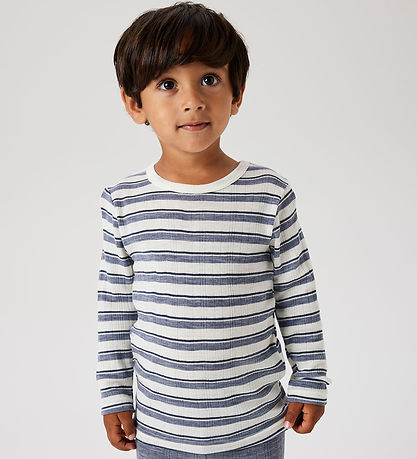 Name It Bluse - Wolle - Noos - NmmWang - Folkstone Grey/Snow Whi