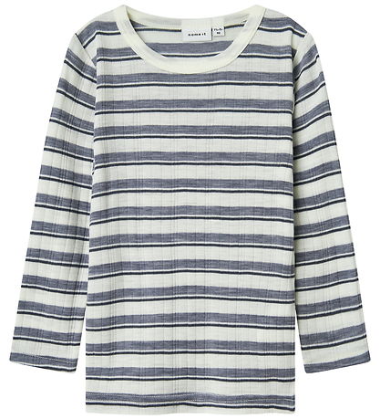 Name It Bluse - Wolle - Noos - NmmWang - Folkstone Grey/Snow Whi