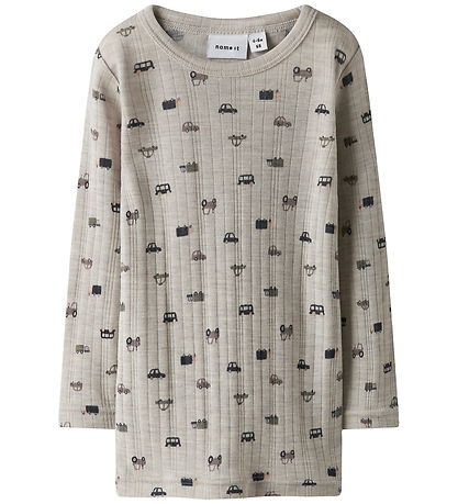 Name It Bluse - Wolle - Noos - NmmWang - Perlmutt Cloud/Small Ca