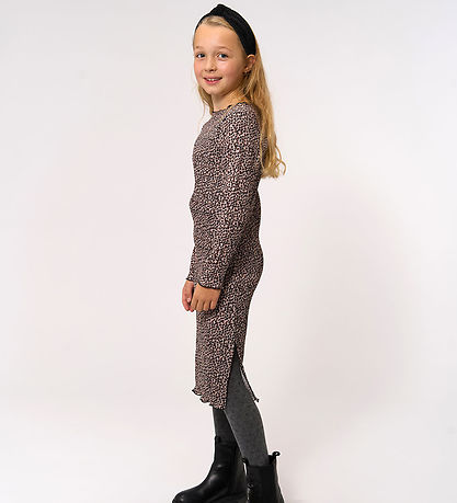 The New Kleid/Scrunchie - TnPet - Federgrau AOP