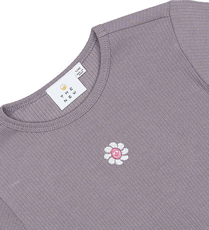 The New Blouse - Rib - TnPerrin - Gray Ridge w. Flower