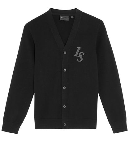 Lyle & Scott Cardigan - Knitted - Monogram - Jet Black