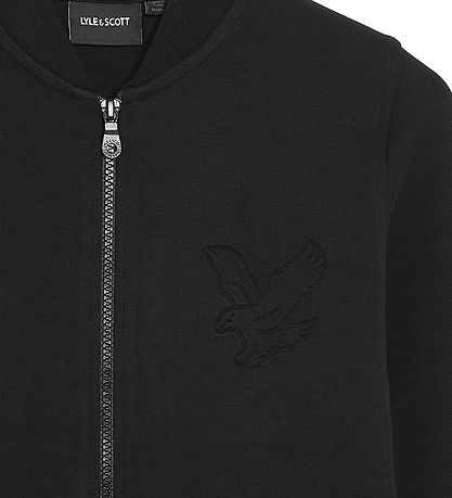 Lyle & Scott Cardigan - Embossed Eagle - Jet Black